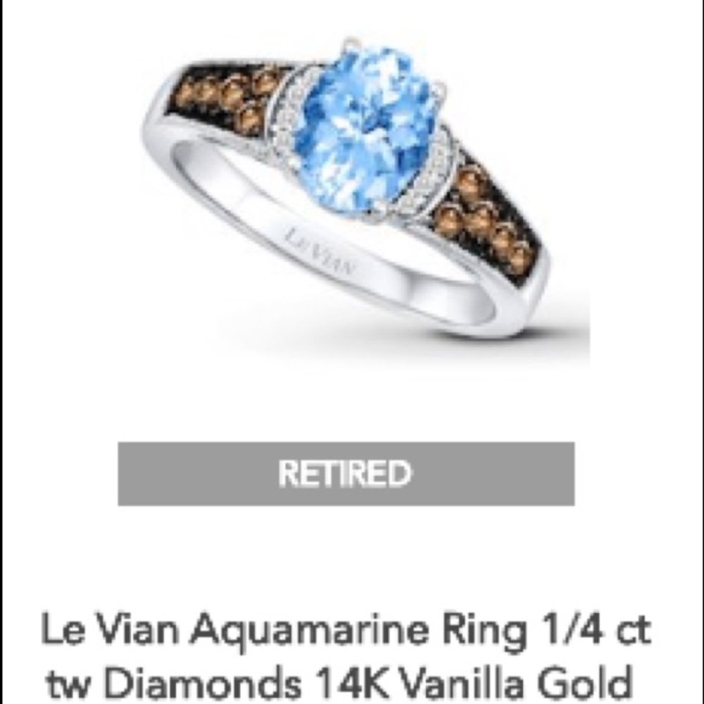 Aquamarine and chocolate diamond Le Vian ring